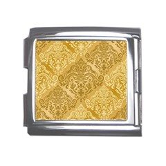 Damas Pattern Vector Texture Gold Ornament With Seamless Mega Link Italian Charm (18mm) by danenraven