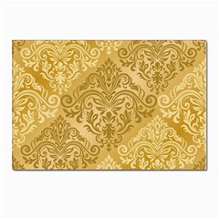 Damas Pattern Vector Texture Gold Ornament With Seamless Postcard 4 x 6  (pkg Of 10) by danenraven