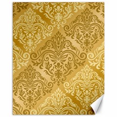 Damas Pattern Vector Texture Gold Ornament With Seamless Canvas 11  X 14  by danenraven