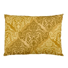 Damas Pattern Vector Texture Gold Ornament With Seamless Pillow Case by danenraven