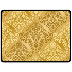 Damas Pattern Vector Texture Gold Ornament With Seamless Fleece Blanket (large) by danenraven