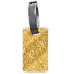 Damas Pattern Vector Texture Gold Ornament With Seamless Luggage Tag (one Side)