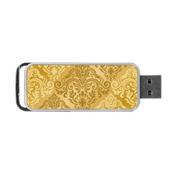 Damas Pattern Vector Texture Gold Ornament With Seamless Portable Usb Flash (two Sides)