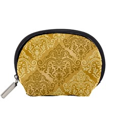 Damas Pattern Vector Texture Gold Ornament With Seamless Accessory Pouch (small)