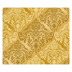 Damas Pattern Vector Texture Gold Ornament With Seamless Premium Plush Fleece Blanket (small) by danenraven