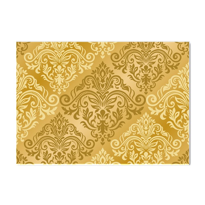 Damas Pattern Vector Texture Gold Ornament With Seamless Crystal Sticker (A4)