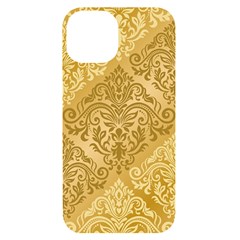 Damas Pattern Vector Texture Gold Ornament With Seamless Iphone 14 Black Uv Print Case