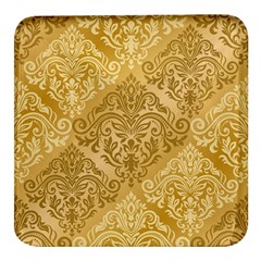 Damas Pattern Vector Texture Gold Ornament With Seamless Square Glass Fridge Magnet (4 Pack)