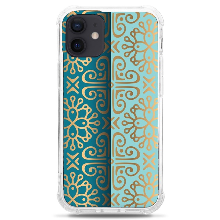 Gold Pattern Texture Golden Ornament iPhone 12 mini TPU UV Print Case	