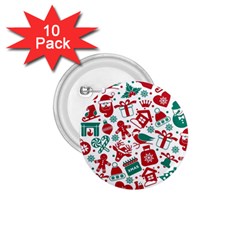 Background Vector Texture Christmas Winter Pattern Seamless 1 75  Buttons (10 Pack)