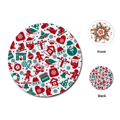 Background Vector Texture Christmas Winter Pattern Seamless Playing Cards Single Design (round)