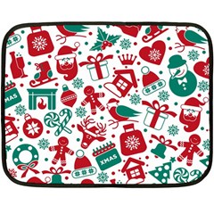 Background Vector Texture Christmas Winter Pattern Seamless Fleece Blanket (mini) by danenraven