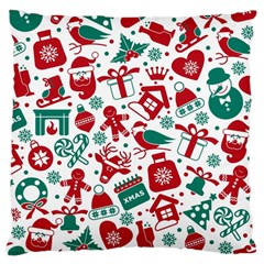 Background Vector Texture Christmas Winter Pattern Seamless Large Cushion Case (one Side) by danenraven