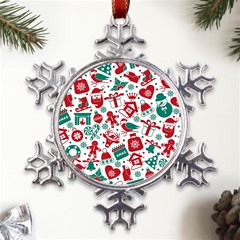 Background Vector Texture Christmas Winter Pattern Seamless Metal Large Snowflake Ornament by danenraven