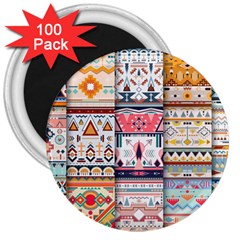 Pattern Texture Multi Colored Variation 3  Magnets (100 Pack) by danenraven