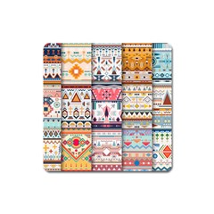 Pattern Texture Multi Colored Variation Square Magnet by danenraven