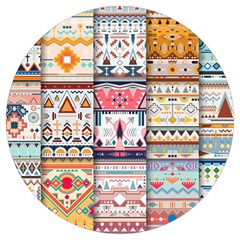 Pattern Texture Multi Colored Variation Round Trivet by danenraven