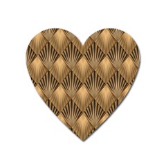 Brown Abstract Background Texture Pattern Seamless Heart Magnet by danenraven