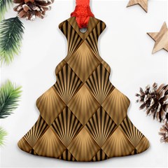 Brown Abstract Background Texture Pattern Seamless Christmas Tree Ornament (two Sides) by danenraven