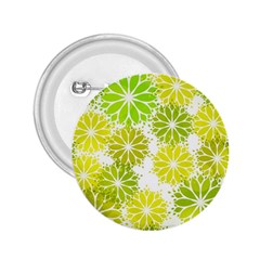 Flowers Green Texture With Pattern Leaves Shape Seamless 2.25  Buttons