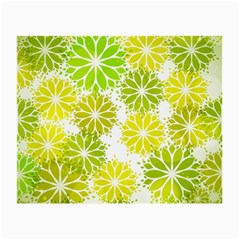 Flowers Green Texture With Pattern Leaves Shape Seamless Small Glasses Cloth (2 Sides)