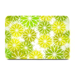 Flowers Green Texture With Pattern Leaves Shape Seamless Plate Mats