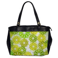 Flowers Green Texture With Pattern Leaves Shape Seamless Oversize Office Handbag