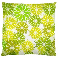 Flowers Green Texture With Pattern Leaves Shape Seamless Large Cushion Case (One Side)