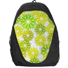 Flowers Green Texture With Pattern Leaves Shape Seamless Backpack Bag