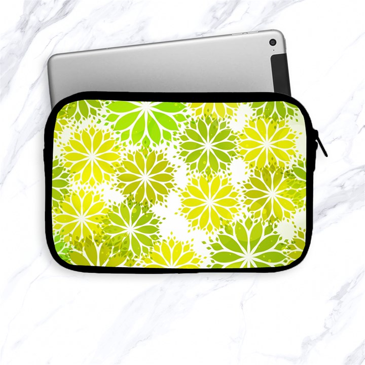 Flowers Green Texture With Pattern Leaves Shape Seamless Apple iPad Mini Zipper Cases