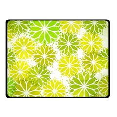 Flowers Green Texture With Pattern Leaves Shape Seamless Two Sides Fleece Blanket (Small)