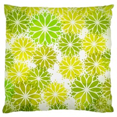 Flowers Green Texture With Pattern Leaves Shape Seamless Standard Premium Plush Fleece Cushion Case (Two Sides)