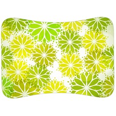 Flowers Green Texture With Pattern Leaves Shape Seamless Velour Seat Head Rest Cushion