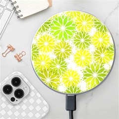 Flowers Green Texture With Pattern Leaves Shape Seamless Wireless Fast Charger(White)