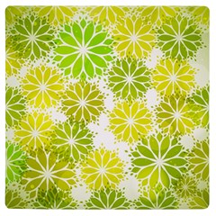 Flowers Green Texture With Pattern Leaves Shape Seamless Uv Print Square Tile Coaster  by danenraven