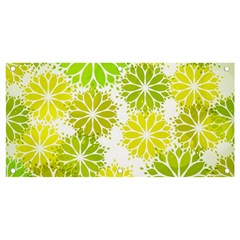 Flowers Green Texture With Pattern Leaves Shape Seamless Banner and Sign 4  x 2 