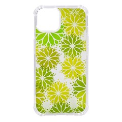 Flowers Green Texture With Pattern Leaves Shape Seamless iPhone 14 TPU UV Print Case