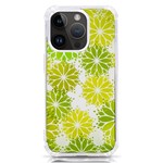 Flowers Green Texture With Pattern Leaves Shape Seamless iPhone 14 Pro TPU UV Print Case Front