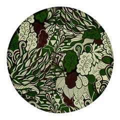 Texture Ornament Pattern Seamless Paisley Round Glass Fridge Magnet (4 Pack)