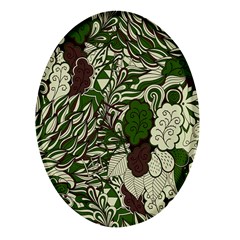 Texture Ornament Pattern Seamless Paisley Oval Glass Fridge Magnet (4 Pack)