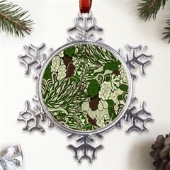 Texture Ornament Pattern Seamless Paisley Metal Large Snowflake Ornament by danenraven