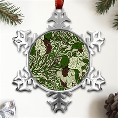 Texture Ornament Pattern Seamless Paisley Metal Small Snowflake Ornament by danenraven