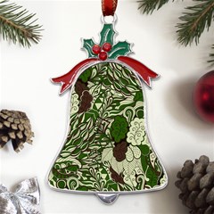 Texture Ornament Pattern Seamless Paisley Metal Holly Leaf Bell Ornament