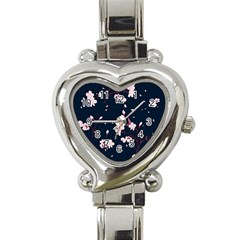 Flowers Texture Textured Pattern Heart Italian Charm Watch by danenraven