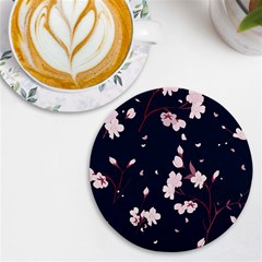 Flowers Texture Textured Pattern Uv Print Round Tile Coaster by danenraven