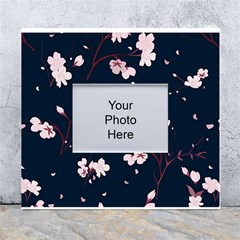 Flowers Texture Textured Pattern White Wall Photo Frame 5  X 7  by danenraven