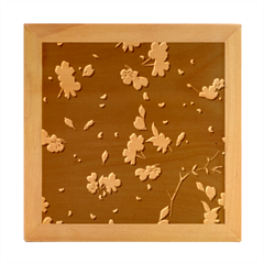 Flowers Texture Textured Pattern Wood Photo Frame Cube by danenraven