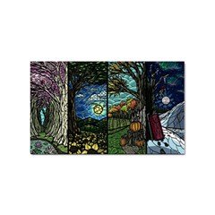 Four Assorted Illustrations Collage Winter Autumn Summer Picture Sticker Rectangular (100 Pack) by danenraven