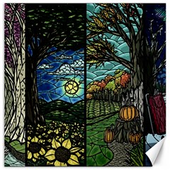 Four Assorted Illustrations Collage Winter Autumn Summer Picture Canvas 16  X 16  by danenraven