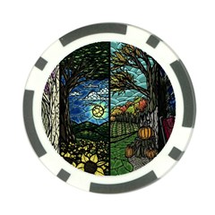 Four Assorted Illustrations Collage Winter Autumn Summer Picture Poker Chip Card Guard (10 Pack) by danenraven